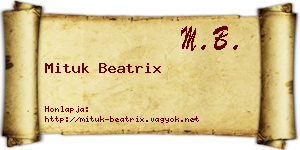Mituk Beatrix névjegykártya